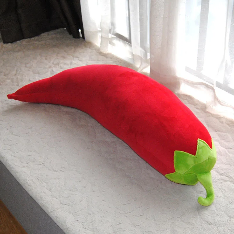 Big Vegetable Red Chili Plush Toy Soft Simulation Hot Pepper Doll Pillow Sofa  Girl Children Deco Gift 31inch 80cm