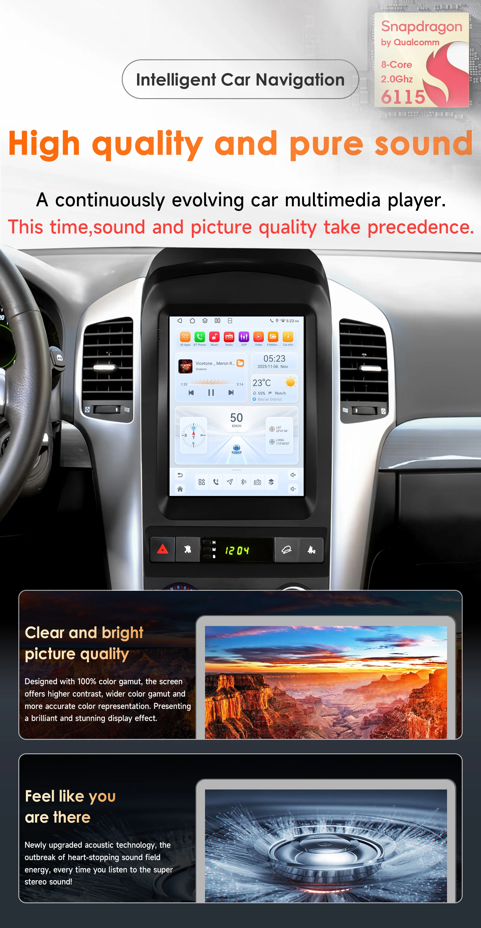 Hizpo Android 14 Autoradio für Chevrolet Captiva Sport 2006-2012 Multimedia-Player CarPlay Auto 4G GPS FM BT Autoradio 360CAM 9,7 Zoll im Tesla-Stil Intelligenter Bildschirm QLED-Display Automotive