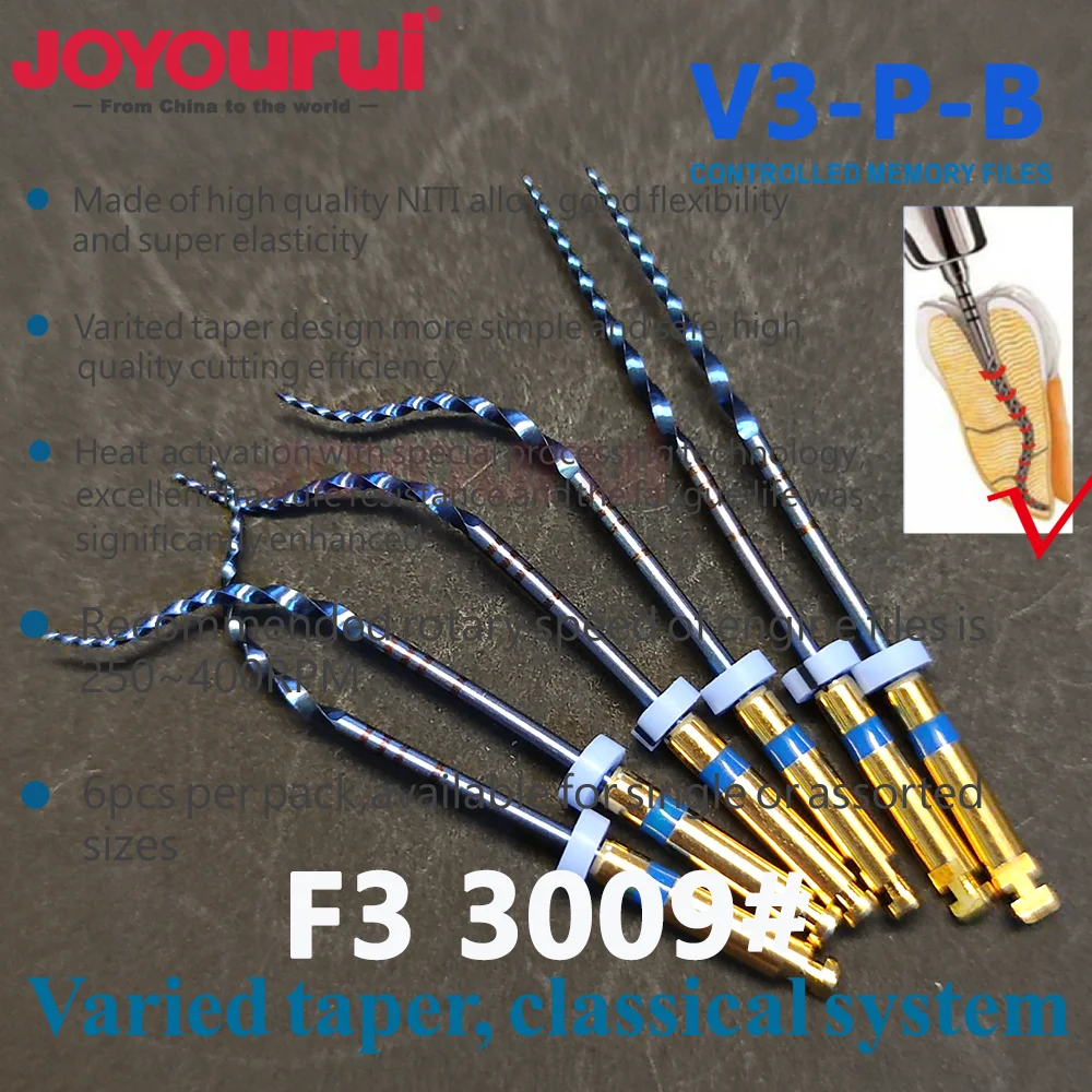 6pcs/Pack Heat Activated NITI Rotary Root Canal File SX-F3 Gold Blue Silver SX S1 S2 F1-F5 For Individual Dentist Small Clinic