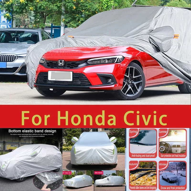 

For Honda Civic Outdoor Protection Full Car Covers Snow Cover Sunshade Waterproof Dustproof Exterior Car accessories