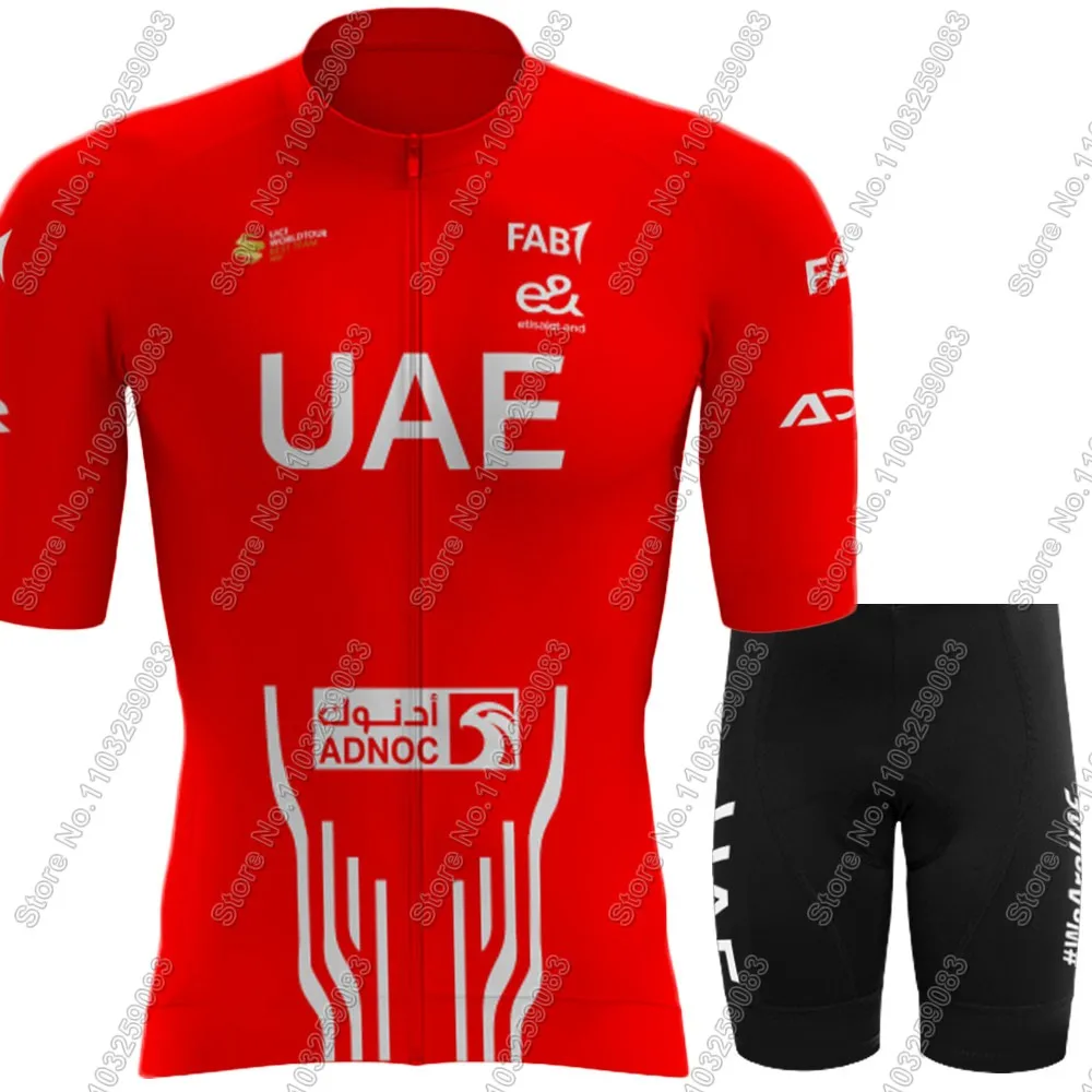 UAE Team 2024 Cycling Jersey Set Mens Short Sleeve Clothing Road Bike Suit Bicycle Shirt Bib Shorts Maillot