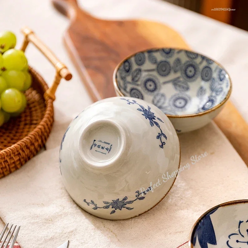 Japanese Ceramic Rice Bowl Set Heat-resistant Dessert Snack Microwave Safe Kitchen Noodle Tableware Set Salad Bowls Soup Cocina