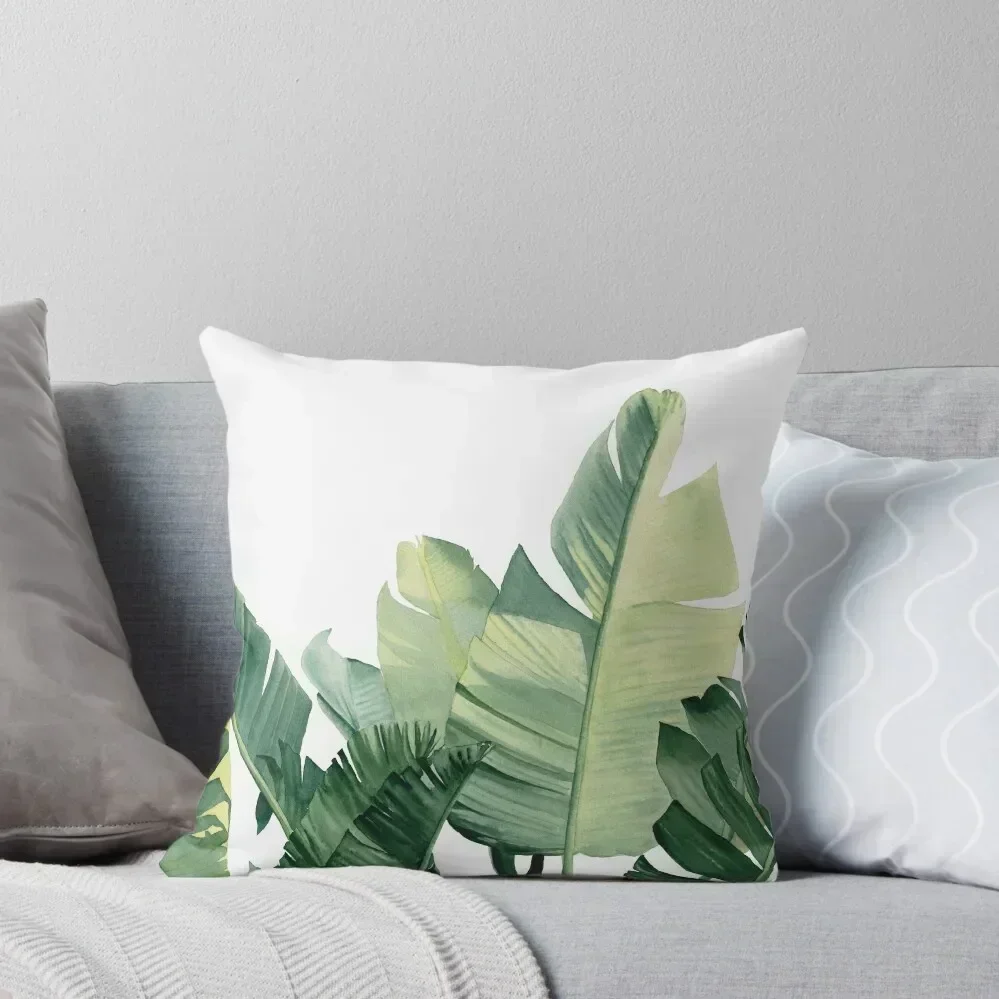 

Watercolor tropical leaves Throw Pillow Pillow Case Christmas Decorative Cushion Decorative Cushions pillow
