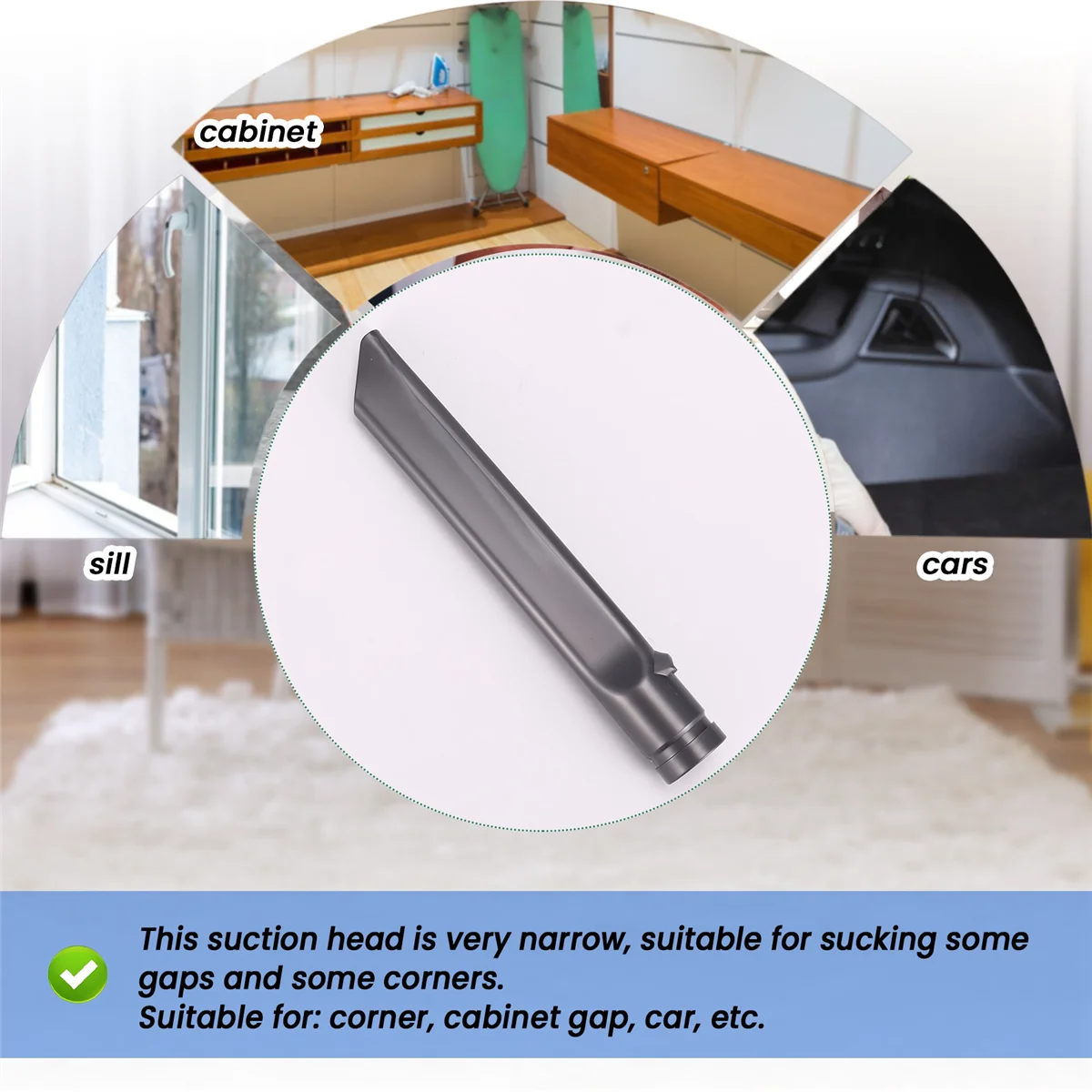 ダイソン掃除機用フラットサクションノズルヘッド,ロングブラシheadn02r,dc35,dc45,dc58,dc59,dc62,v6,1個