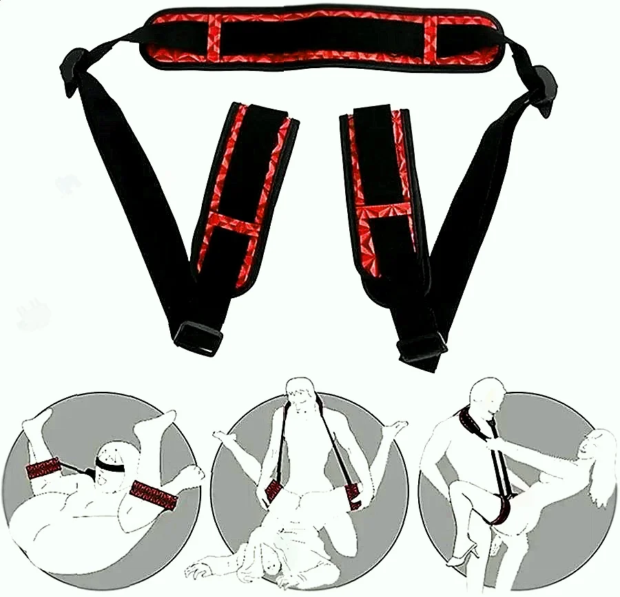 El kit de bondage para columpio sexual utiliza mecanismos de eslinga de sujeción del muslo para garantizar una encuadernación segura de las piernas para escenarios de juegos de roles de esclavos para adultos