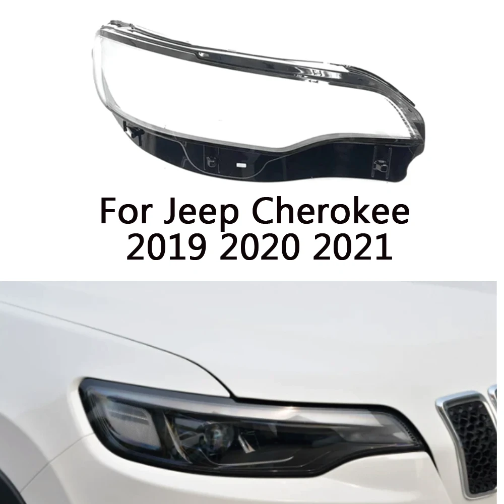 

For Jeep Cherokee 2019 2020 2021 ​Headlight Cover Car Front Headlamp Head Lamp light Lampshade Lampcover Auto Glass Lens Shell