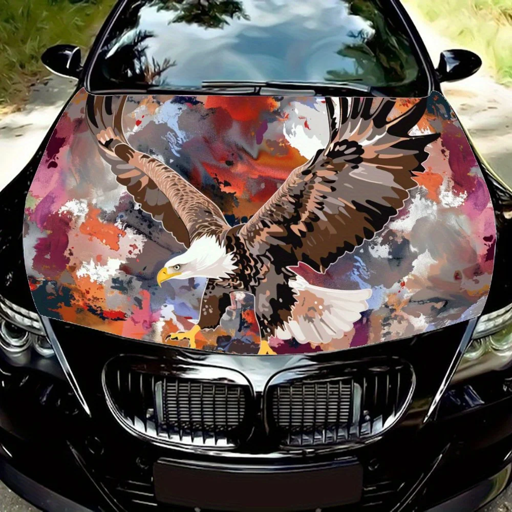 

Flying Eagle Splashed Ink Car Hood Decal,Self-Adhesive PVC hood Sticker Decor Scratch Resistant Sticker Protect,Auto Accessories