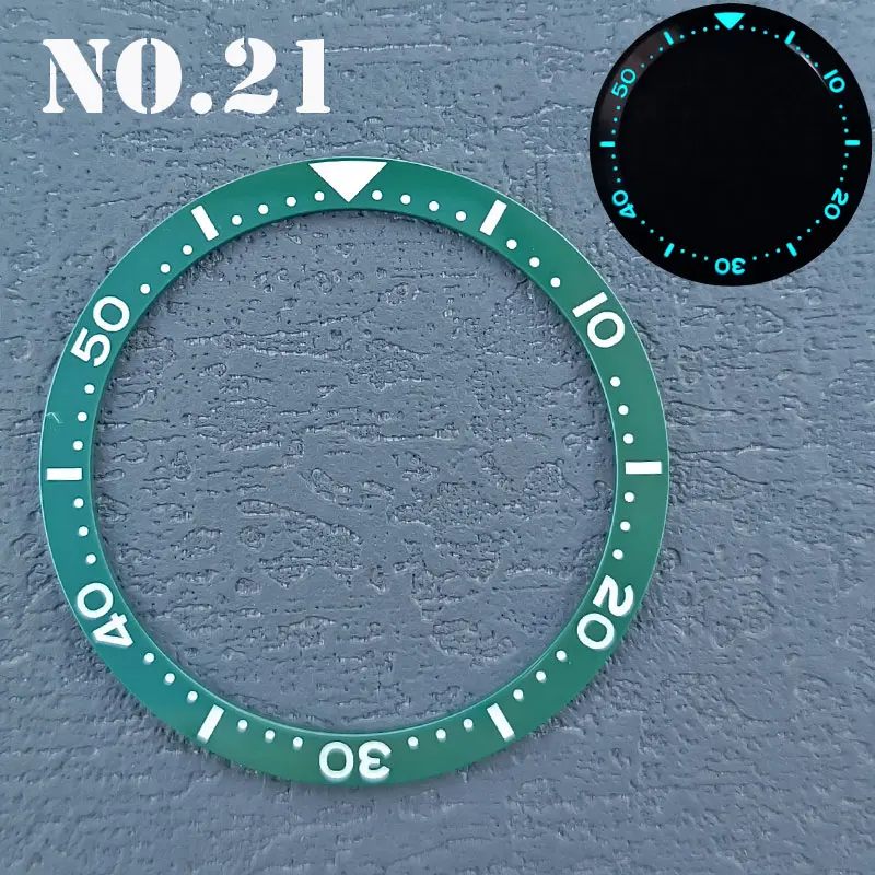 38mm flat ceramic insert inner diameter 31.5mm Pearl bezel Fit SKX 013 NH35 NH36 case Parts Men's watch case bezel insert ring