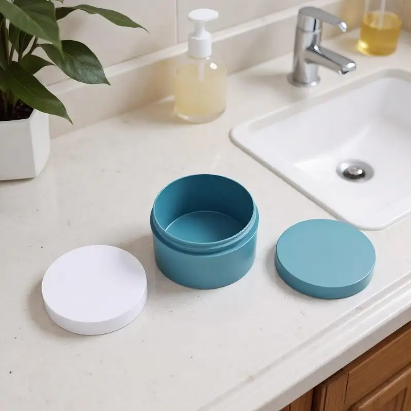 1/2 قطعة 100 جرام الأزرق حقن صب جرة بلاستيكية كريم وجه سميكة البلاستيك حاوية مستحضرات التجميل إعادة الملء زجاجة علب مصل #1