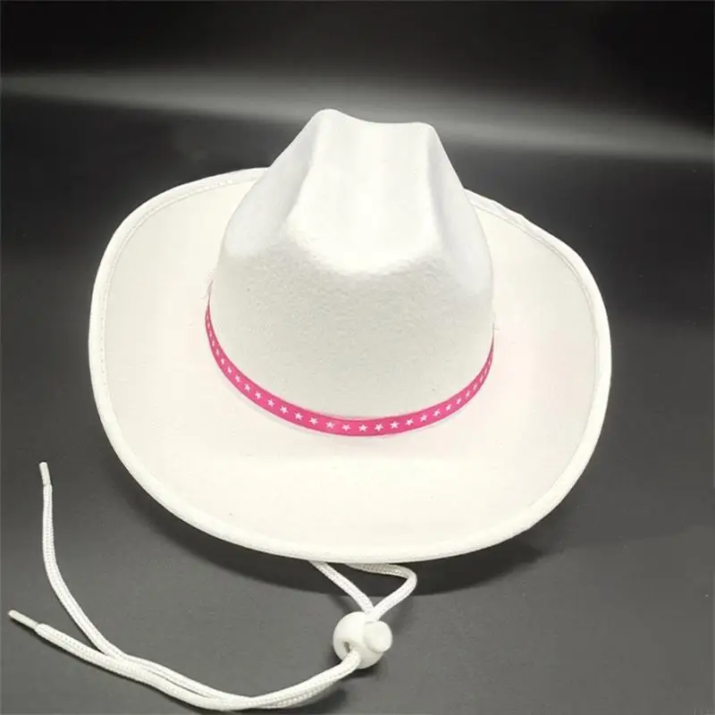 

F19F Vacation Cowboy Hat Casual Disco Surprise Gift for Kids Girl Boys Cowgirl Hat for Carnivals Music Festival