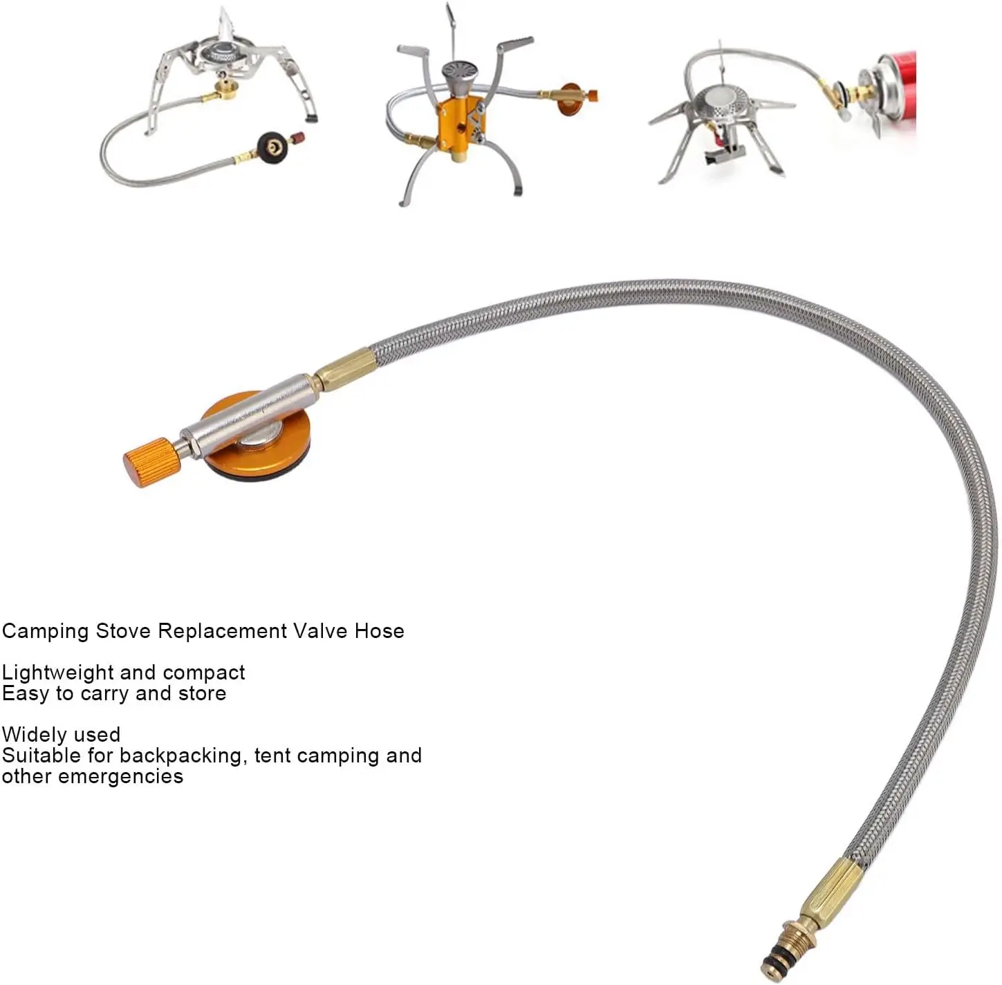 Pandatour Camping Stove Replacement Valve Hose Gas Tank Regulator Hose Canister to Threaded Camping Stove Adapter Extension Hose