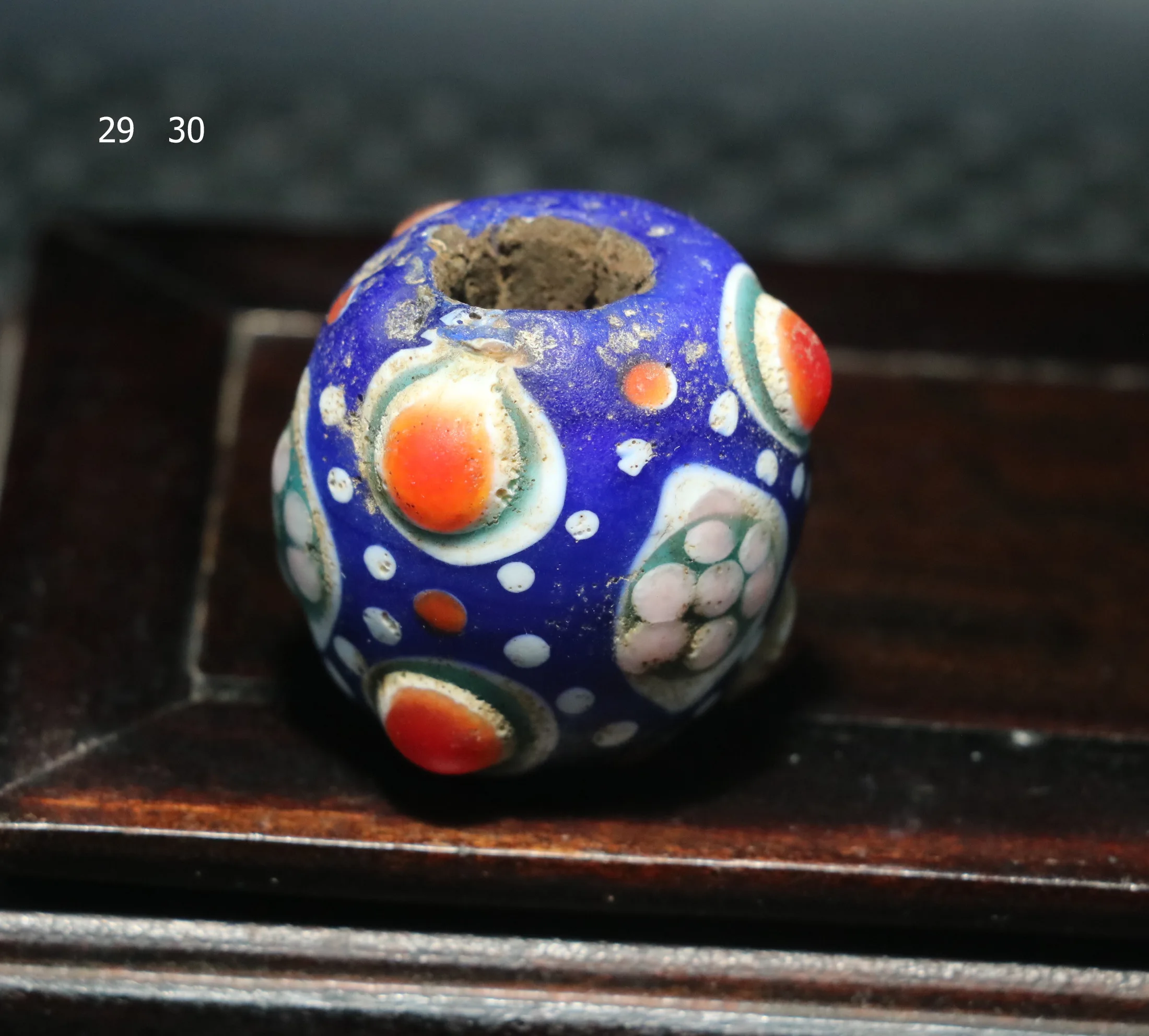 

Magic Ultra Energy Tibetan Old Colored Glaze Dragonfly Eyed Wide Hole Cool Apperance L Bead Big Treasure Talisman
