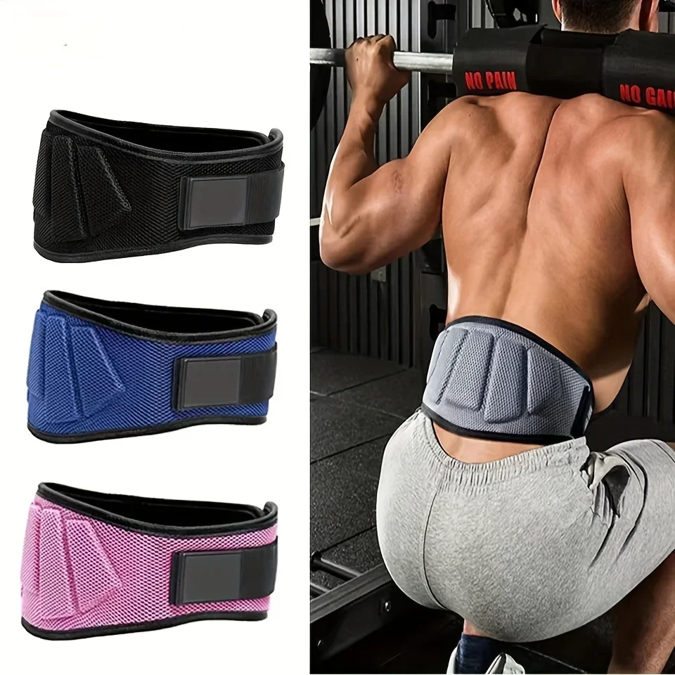 Breathable Adjustable Weightlifting Belt, Unisex Lumbar Support for Gym, Squats, Bodybuilding & Cross-Training