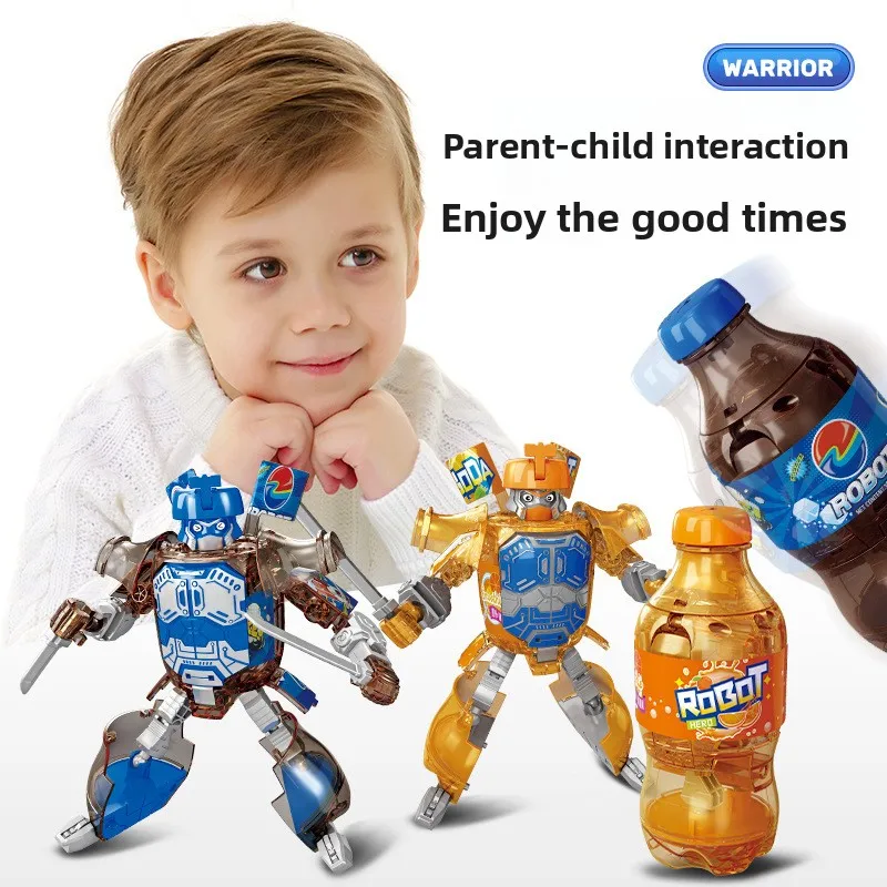 Spielzeug für Grundschüler: Can-Transformer Warrior (pädagogischer Soda-Dose-Roboter für Kinder, kleiner Geschenk-Roboter-Krieger)