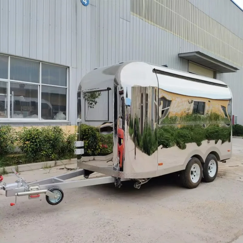 Stainless Steel foodline Style Food Truck Trailer Customized Round Trailer for Efficient Street Food Vending and Catering