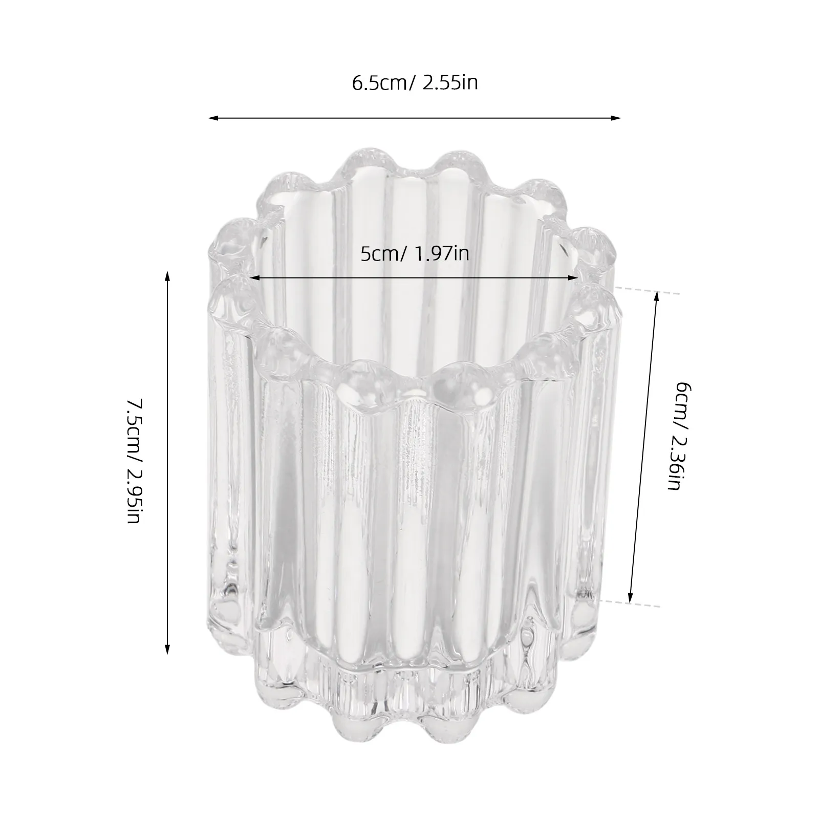 6Pcs Clear Glass Votive Holders Round Tea Light Cups Vintage Style Small Holder Set Romantic Dinner Coffee Table