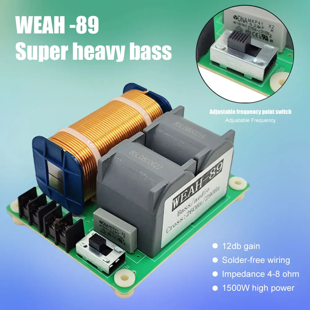 Picture 3: Bass Frequency Distributor 1500W Subwoofer Speaker Frequency Divider Pure Bass Subwoofer Crossover for Home Theater Car Speakers