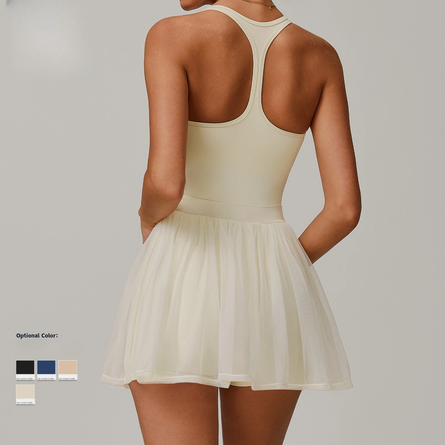 

Fake Two Environmentally Friendly Recycled Dresses Mesh Yarn Breathable and Quick-drying Sports Running Anti-light Tennis Skirt