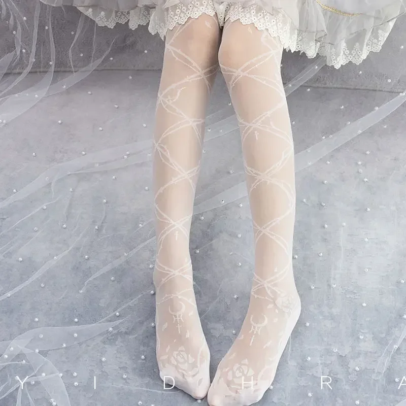Thorns\' Dream ~ Gothic Lolita Tights Sheer Summer Pantyhose by Yidhra