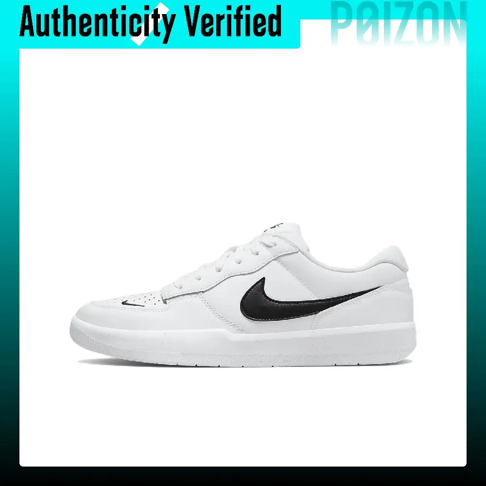 Nike SB Force 58 Premium Leather Vintage Low top Skateboard Shoes Unisex White DH7505-101