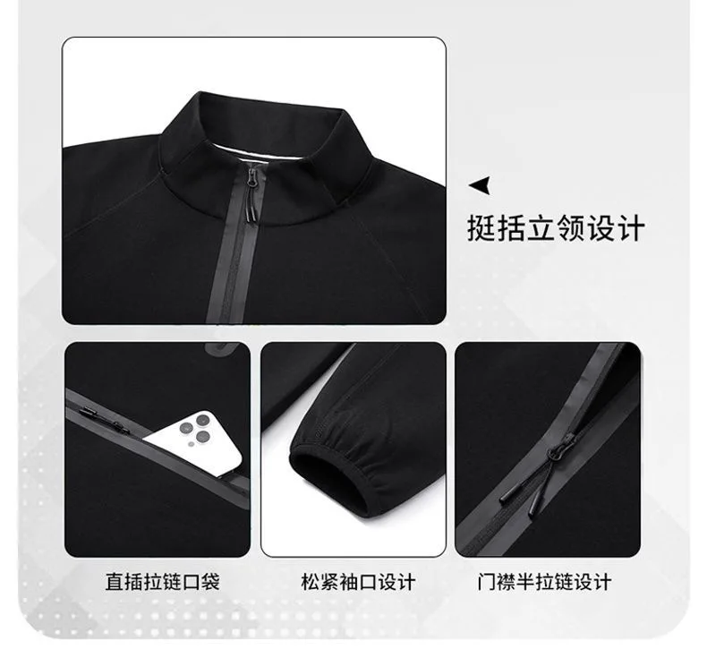 Spring and Autumn New Solid Color Outdoor Sports Multi-pocket Pullover Sweatshirt Men's Casual Loose Breathable Plus Size Top