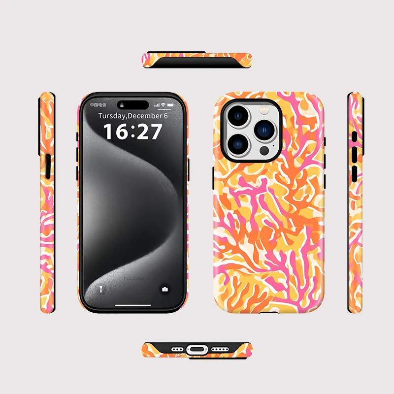 Fcicicase Magnetic Funda Case for IPHONE 16 Pro Max 15 14 13 12 11 PRO Plus Double-layer Acrylic TPU Shockproof Painting Cases