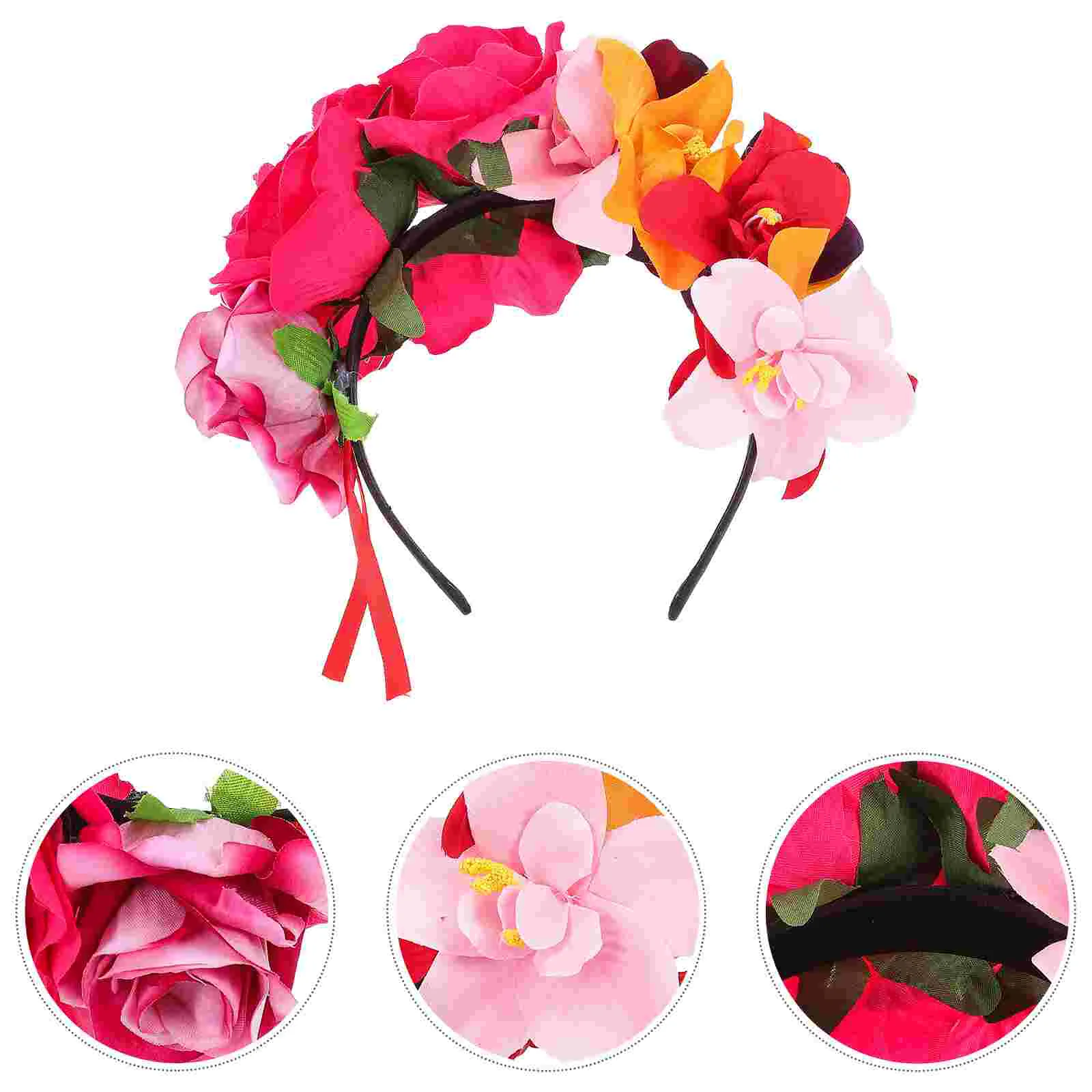 Floral Headband Floral Headband Women Halloween Hair Accessories Festival Flower Headwear chid Band Girls Costumes