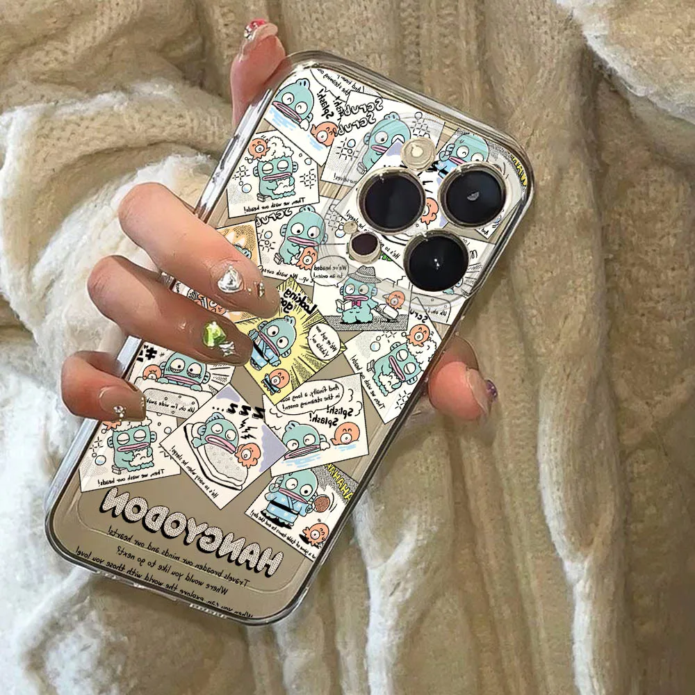 Niedliche Cartoon-Hangyodon-Handyhülle für iPhone 16 15 14 Plus 13 12 Mini 11 iPhone 16 iPhone 13 Pro Max X Xs XR 7 8 Klare Capa-Abdeckung