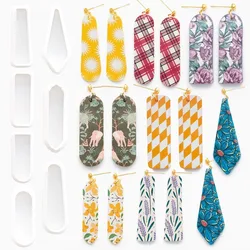 Versatile Trapezoidal Oval Diamond Pattern Polymer Clay Cutters Basic Geometric Making Earrings Jewelry Pendant Cutting Die Tool