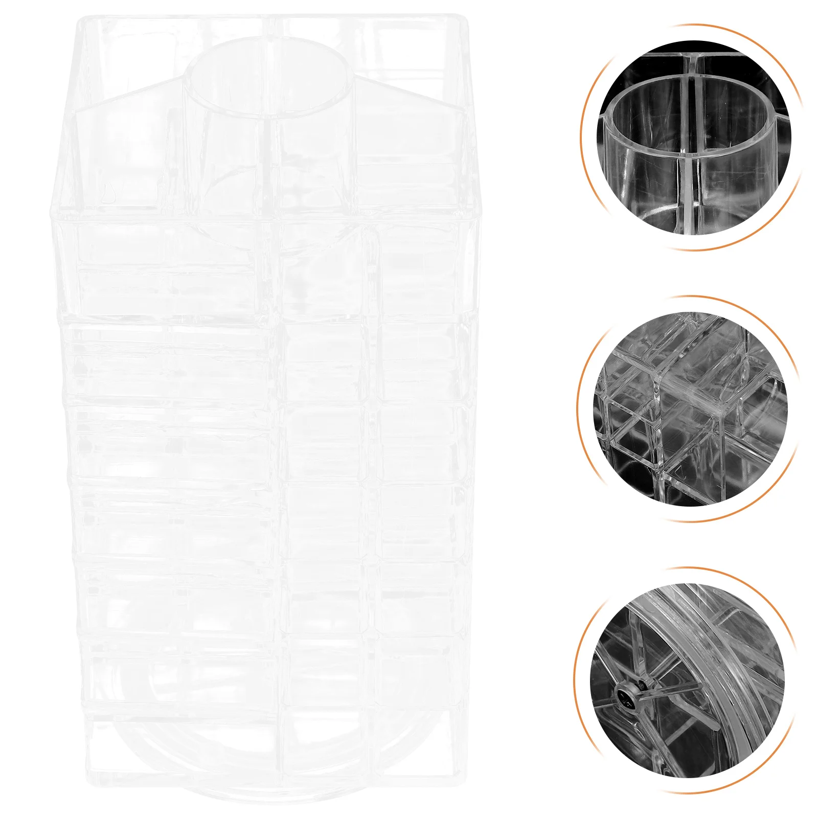 

Desktop Transparent Rotating Lipstick Organizer 53 Slots Large Capacity Makeup Storage Stand Holder Display