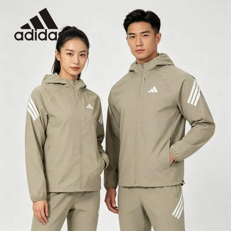 Adidas Woven Utility Multi Pocket Hood Jacket Spring Camping Adjustable Hem Light OuterwearKQ8062 1PCS