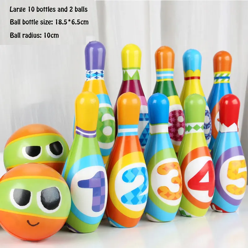 DokiToy Set di giocattoli da bowling per bambini PU morbido bambino genitore-figlio Sport 3-6 anni Puzzle per interni ed esterni Palla per il tempo libero extra large