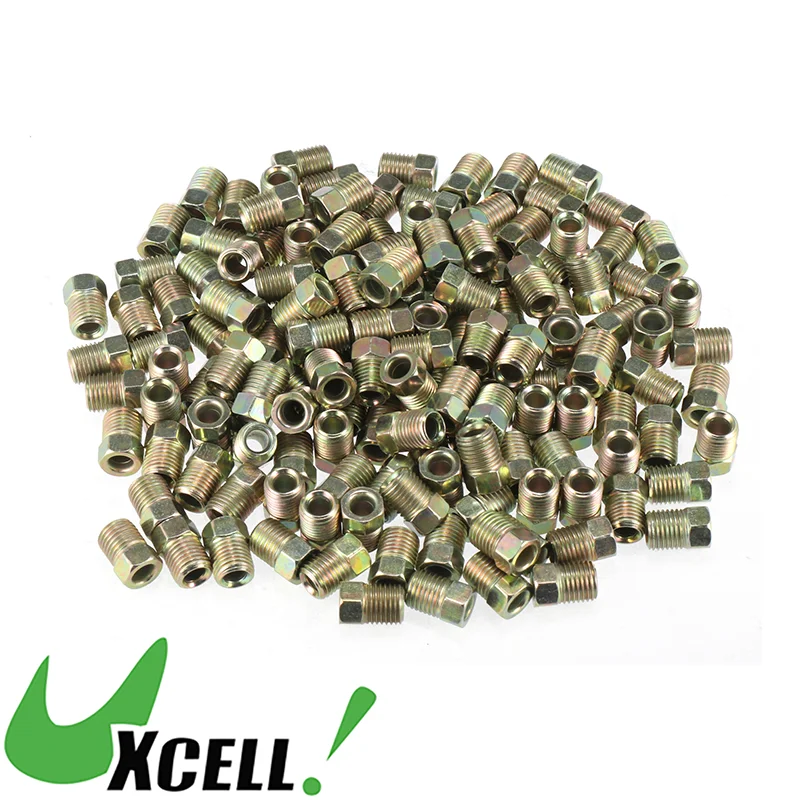 UXCELL 150pcs 3/8 Inch-24 Threads Brake Line Nut Fittings for 3/16