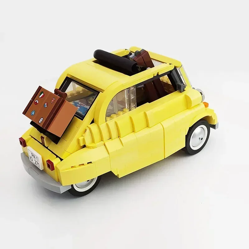 

Строительные блоки MOC, классика Isetta, желтая модель автомобиля, технология, кирпичи, сделай сам, сборка, игрушки для автомобиля, детские праздничные подарки