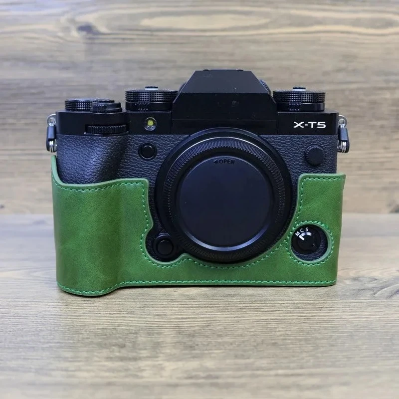 

For Fujifilm X-T5 XT5 Pu/real genuine leather camera half Base Body case cover protectorcamera Bag
