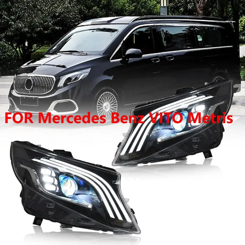 

For Mercedes Benz VITO Metris LED Headlight 2016-2022 DRL Headlamp Assembly Halogen Replacement