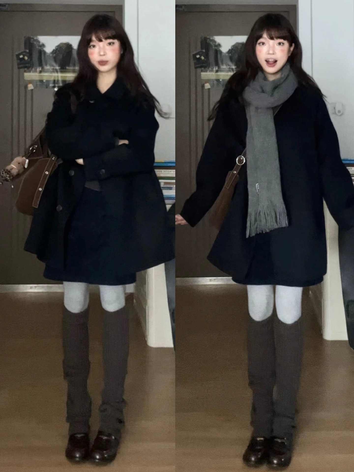 

Ele Bla Woolen Coat Women's ort Sle Korean System Unique Super Beautiful Small Size Autumn Winter New Arrival
