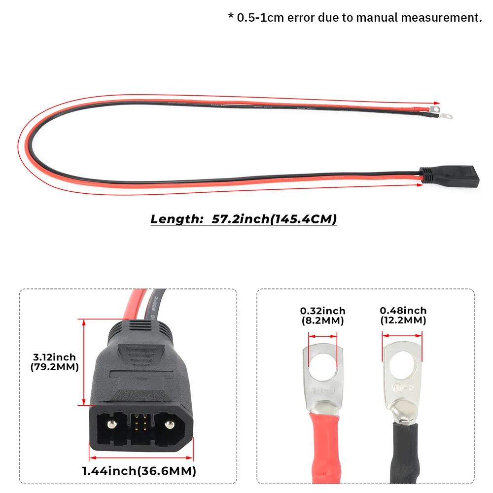  50A 8AWG bidirektionales Extra-Batteriekabel PPS-Adapter XT150 für EcoFlow Delta 2 Delta3 WAVE3 WattCycle 48V LiFePO4-Batterie ﻿ – Detail 5