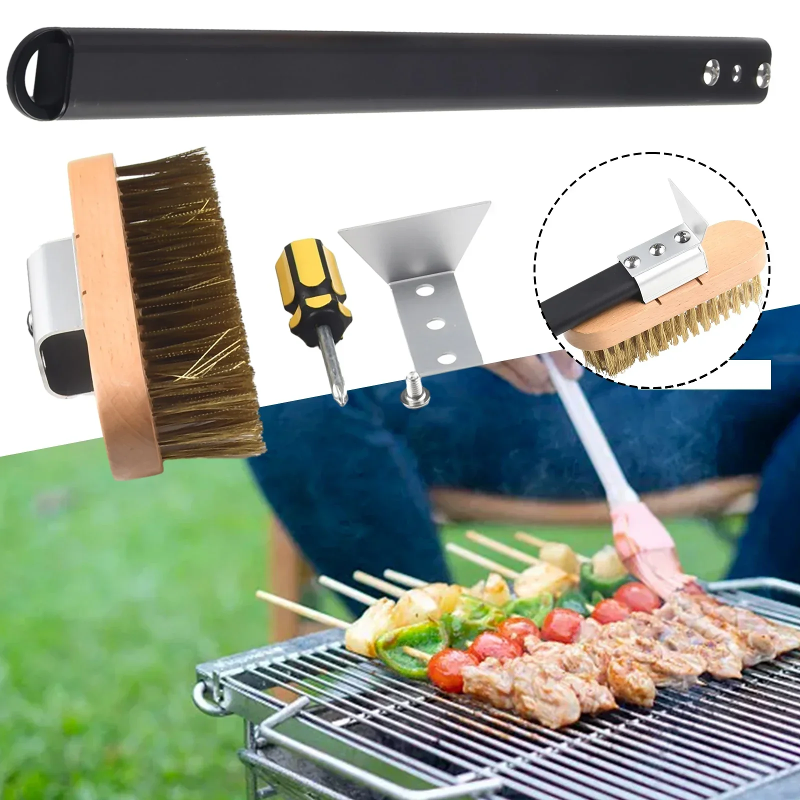 Easy Installation Pizza Oven Cleaning Brush Adjustable Handle Length Ensures Deep Cleaning Of Pizzas Ovens Grills And Stones