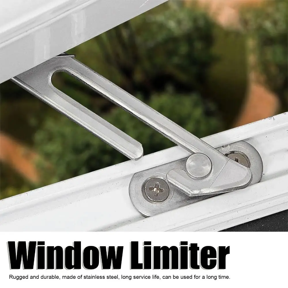 Durable Stainless Steel Safety Window Lock Right Mounting Adjustable Window Limiter Window Opening Restrictor Safety