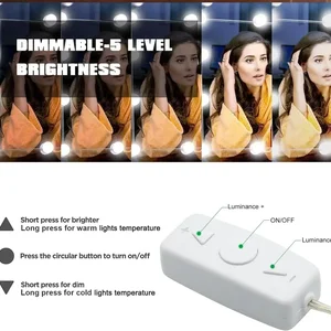 Lâmpadas led destacáveis lâmpada de espelho de maquiagem profissional usb energia espelho cosmético luz hollywood penteadeira luzes de vaidade 6 principais vendas bulbo led espelho - №5