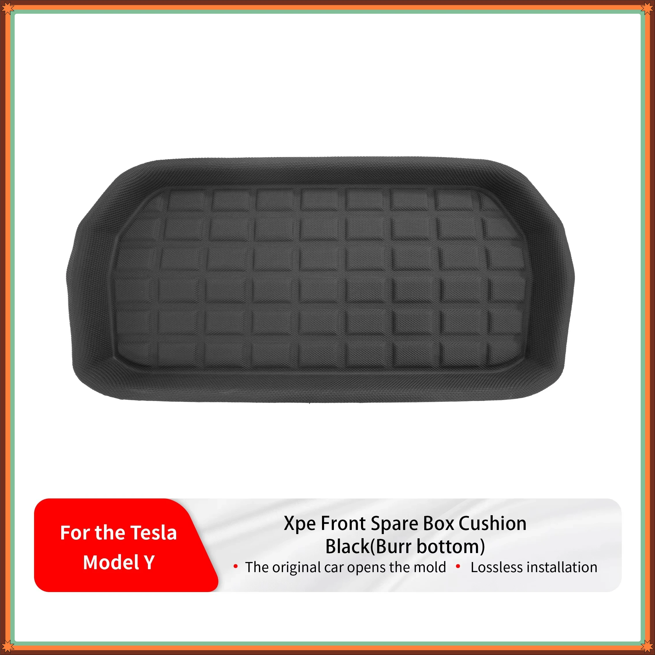 Suitable for 2021-2024 model Y Tesla  front spare box pad XPE luggage compartment pad with burr bottom anti slip design