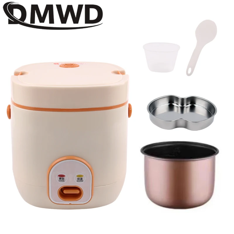 Olla arrocera eléctrica para el hogar, Mini olla arrocera de 1,2 L, revestimiento antiadherente, olla para hervir multifuncional, calentador de alimentos, aislamiento automático