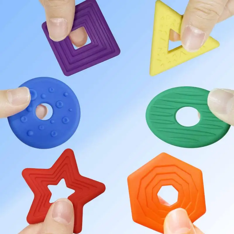 Sensory Stones Textured Fidget Toys Sensory Stones 6X Silicone Stress Relief Toys Quiet Tension Reliever Soothing Tools Games