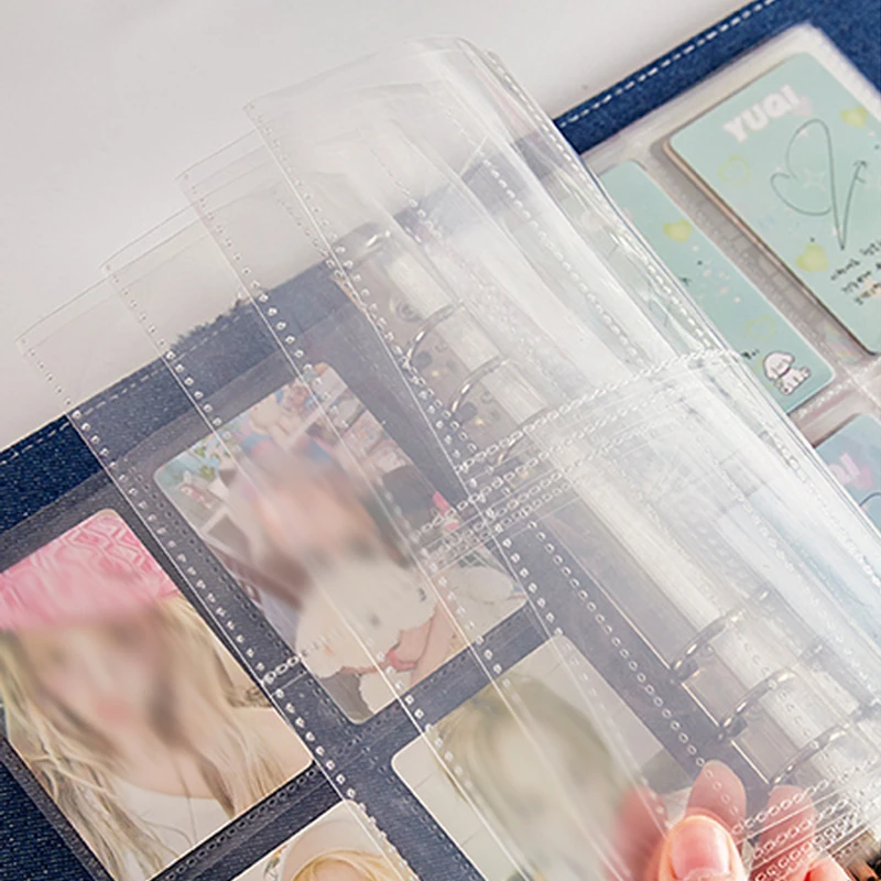 Butterfly Raw Edge Hollow Card Holder 3-Inch Four-Grid Denim Creative Cover Loose-Leaf Album Kpop Idol Photocards Collect Book