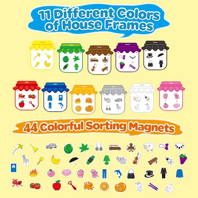 Magnetische Kleur Sorteren Speelgoed Alfabet Spel Leren Letterherkenning Kleur Vorm Matching Kinderen Koelkast Magneet