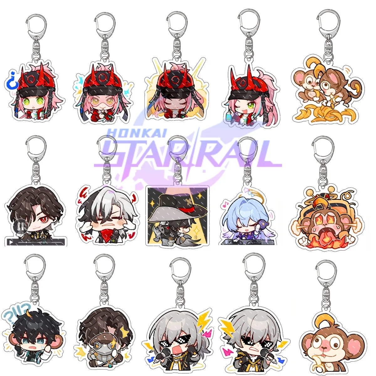 New Honkai: Star Rail Rappa Reca Boothill Keychain Game Cute Cartoon Anime Pendant Key Ring Backpack Decorative Jewelry Gift