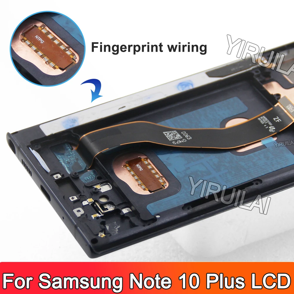 OLED LCD With Frame for Samsung Galaxy Note10+ N975F N976F Lcd Display Digital Touch Screen Replacement for Note 10 Plus 5G