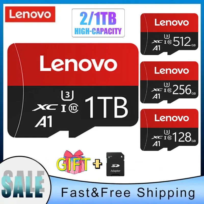 Lenovo MINI Micro Card 2TB SD/TF Flash Card ad alta capacità 256GB 512GB 1TB schede di memoria UHS-I impermeabile per fotocamera Full HD 1080p