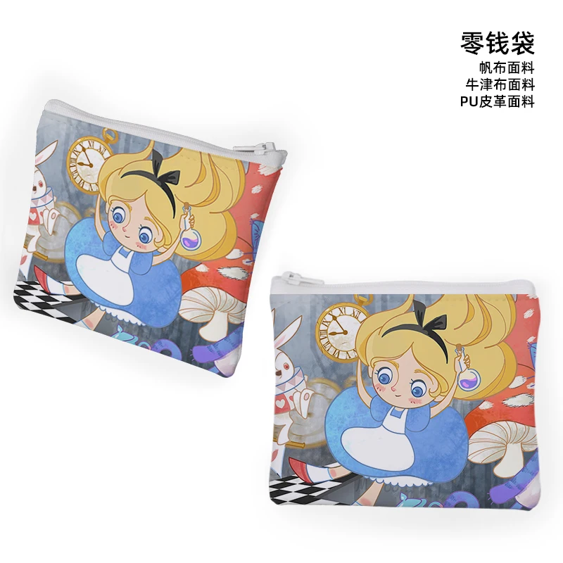 Disney Alice In Wonderland C8871 Anime Customized Cosmetics Bags Cartoon Coin Bag Storage Handbag Stationery Birthday Gift